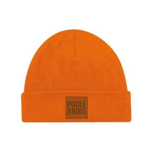Poule des bois orange Tuque beanie in one size, featuring a cozy design perfect for winter wear.